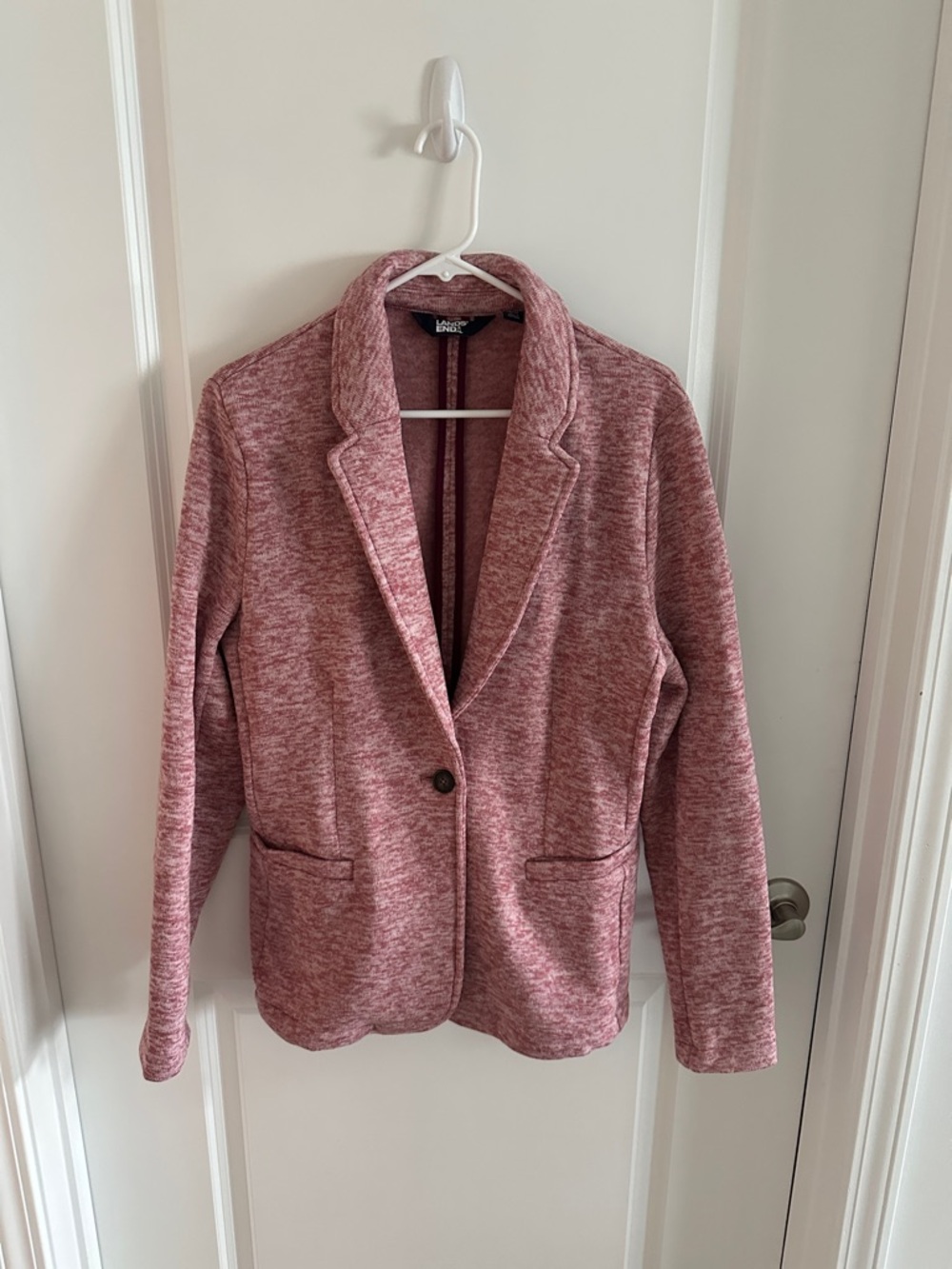 Lands' End Heathered Rose Knit Blazer MT